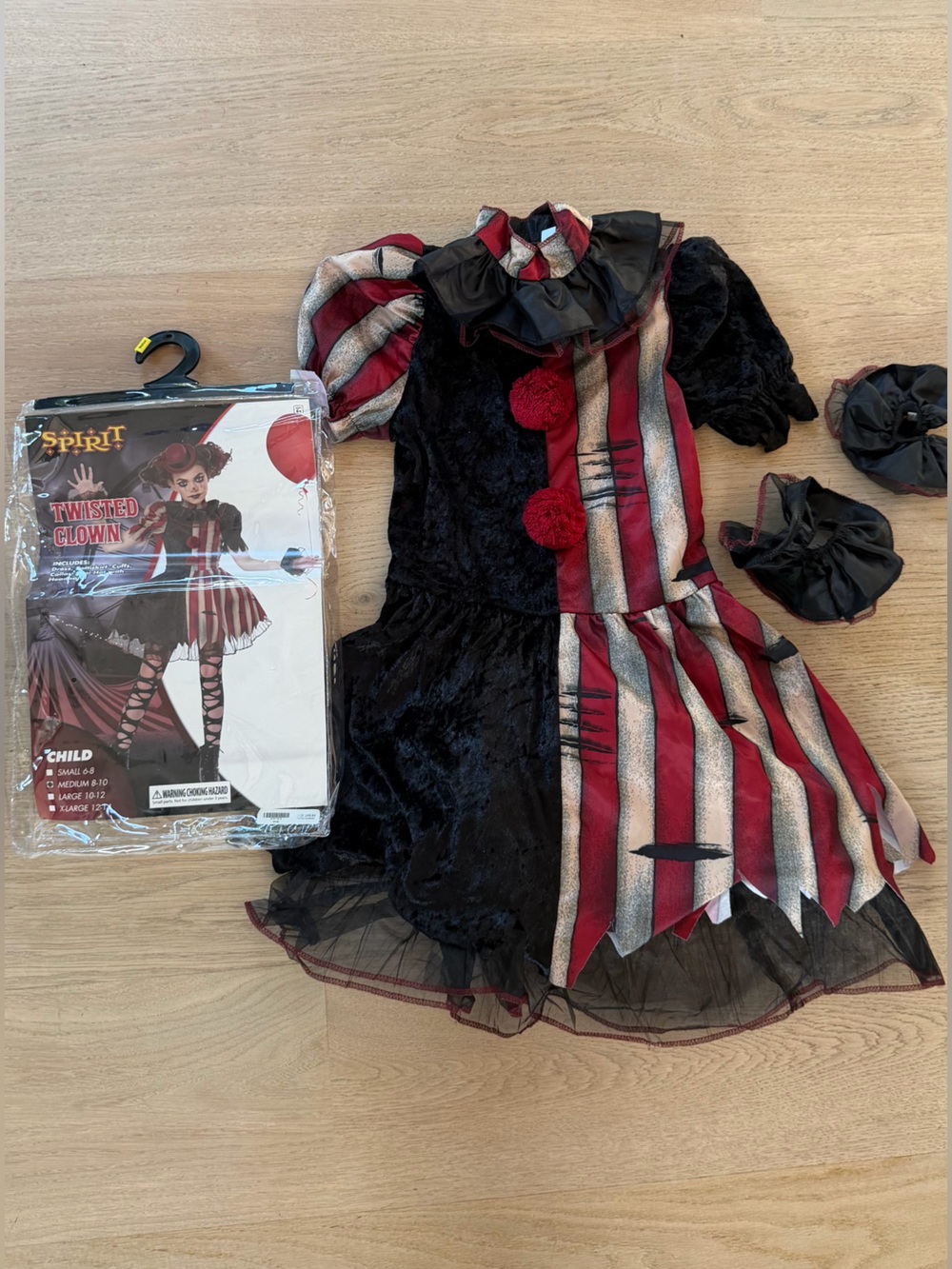Spirit Twisted Clown Costume - Red, Black, White